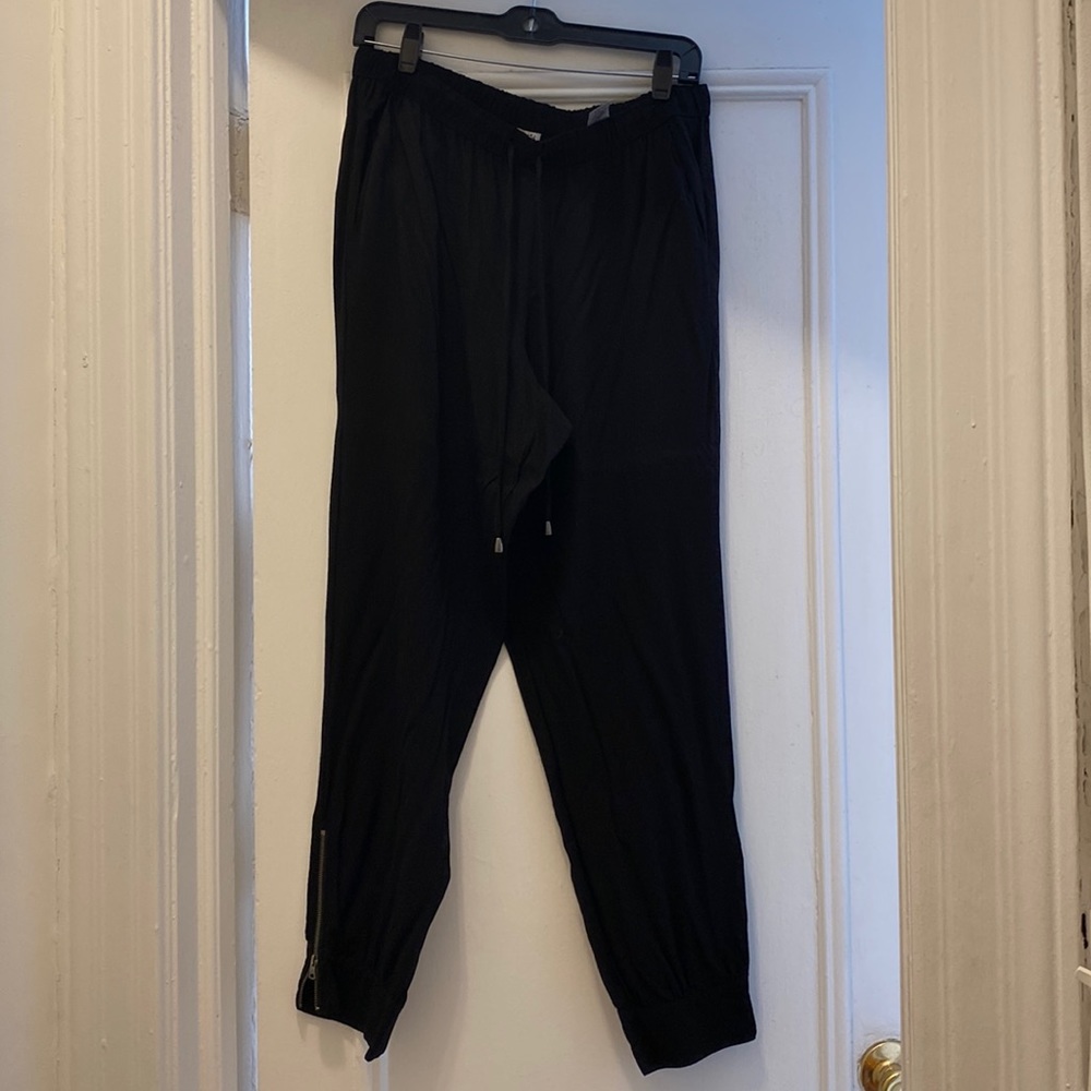 Black everyday joggers with zip bottom at ankles
